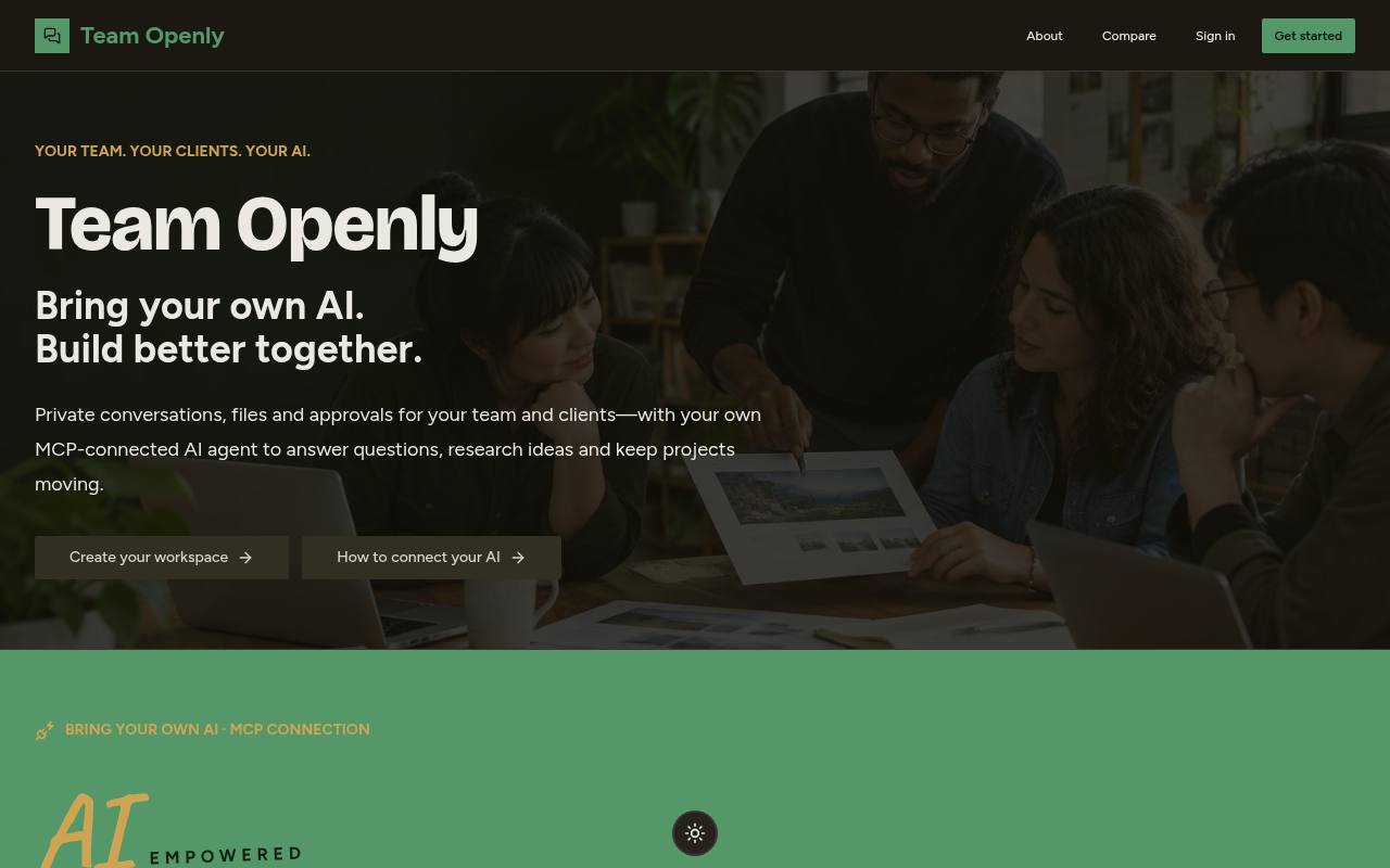 Front page of Team Openly
